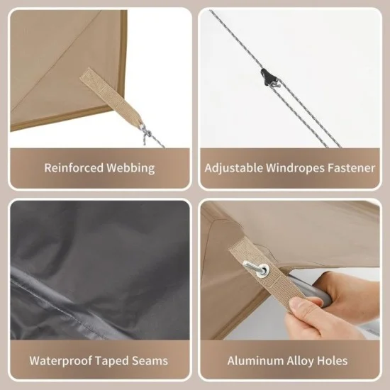 Naturehike Cloud Skies Awning Canopy Lite - Dark Brown Hexagon Vinyl-S (400*292)